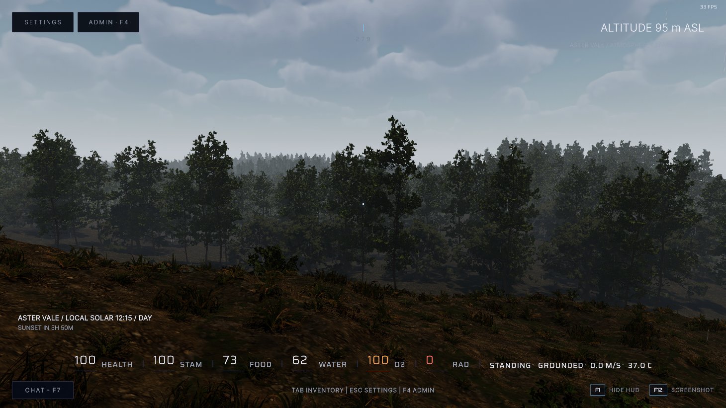A wooded hillside on Aster Vale beneath a cloudy daytime sky